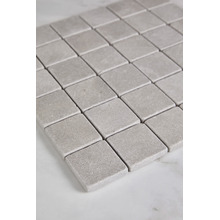 Nadia Tumbled Grey Small Square Mosaic Tile